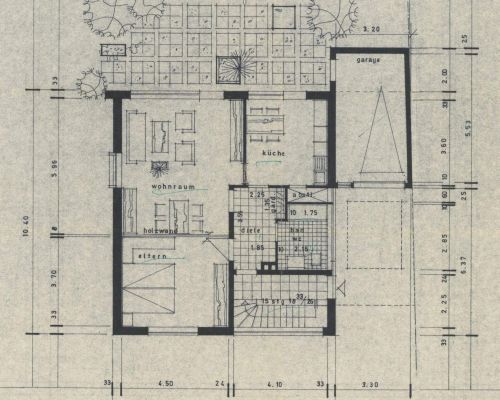 Original Zeichnung 1971 Erdgeschoss