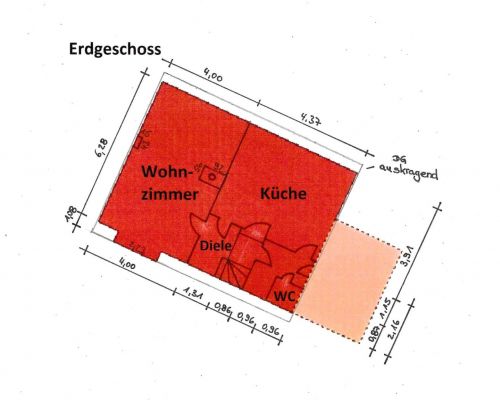 Skizze Aufmaß Erdgeschoss